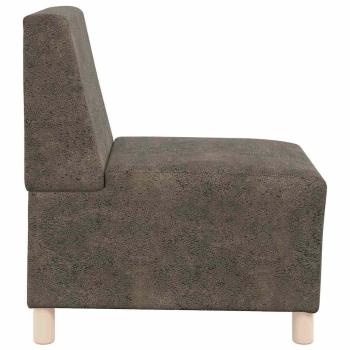 Sofa Stuhl mit Kissen 2 pcs Dunkelgrau 55 cm Faux Wildleder
