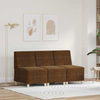 ARDEBO.de - Sofa Stuhl mit Kissen 3 pcs Braun 55 cm Faux Wildleder