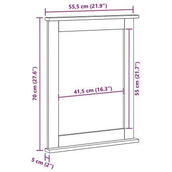Spiegel Honigbraun 55,5 x 5 x 70 cm Massivholz Kiefer