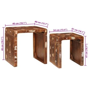 Beistelltische Mehrfarbig recyceltes Massivholz