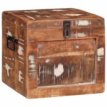 Aufbewahrungsbox mit Speicher mit Schloss Mehrfarbig recyceltes Massivholz