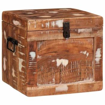 Aufbewahrungsbox mit Speicher mit Schloss Mehrfarbig recyceltes Massivholz