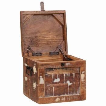 Aufbewahrungsbox mit Speicher mit Schloss Mehrfarbig recyceltes Massivholz