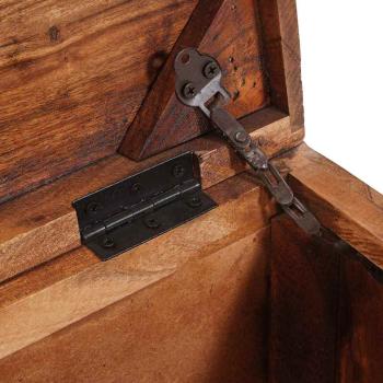 Aufbewahrungsbox mit Speicher mit Schloss Mehrfarbig recyceltes Massivholz