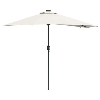 Gartenparasol Sandfarbe 294 x 150 x 223 cm Stoff