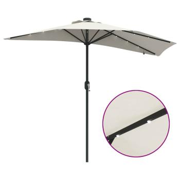 Gartenparasol Sandfarbe 294 x 150 x 223 cm Stoff