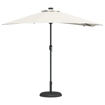 Gartenparasol Sandfarbe 294 x 150 x 223 cm Stoff