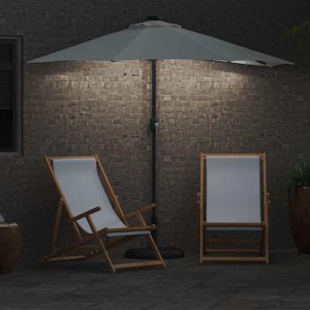 Gartenparasol Sandfarbe 294 x 150 x 223 cm Stoff