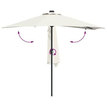 Gartenparasol Sandfarbe 294 x 150 x 223 cm Stoff