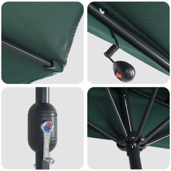 Gartenparasol Grün 294 x 150 x 223 cm Stoff