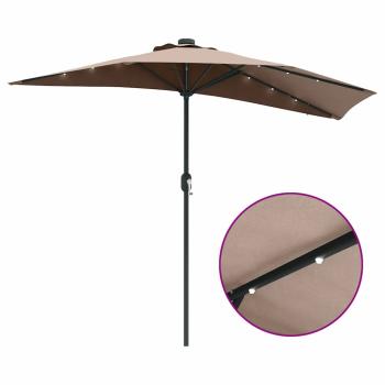 Gartenparasol Taupe 294 x 150 x 223 cm Stoff