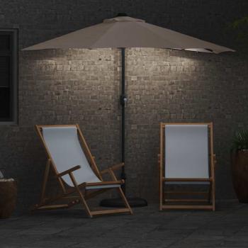Gartenparasol Taupe 294 x 150 x 223 cm Stoff