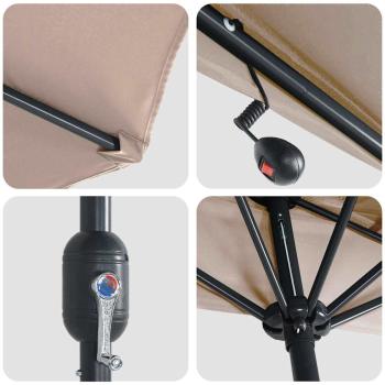 Gartenparasol Taupe 294 x 150 x 223 cm Stoff