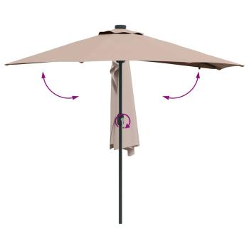 Gartenparasol Taupe 294 x 150 x 223 cm Stoff