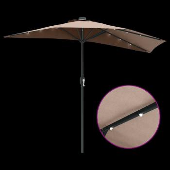 Gartenparasol Taupe 294 x 150 x 223 cm Stoff