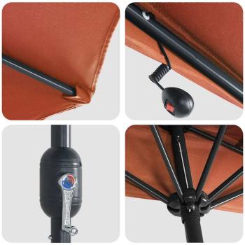 Gartenparasol Terrakotta 294 x 150 x 223 cm Stoff