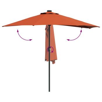Gartenparasol Terrakotta 294 x 150 x 223 cm Stoff