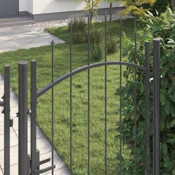 Gartentor mit Schloss Grau 200 x 100 cm 100 x 200 cm Stahl