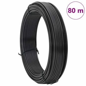 Zaunbindedraht Anthrazit 80 m PVC-beschichteter Stahl