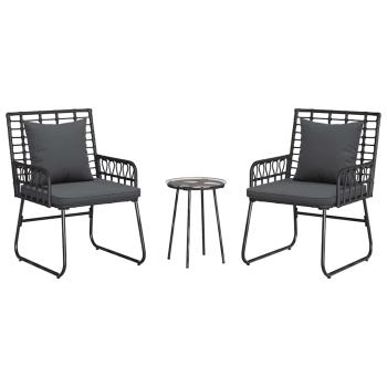 Garten Essgruppe 3 pcs Schwarz, Anthrazit 35 x 35 x 45 cm