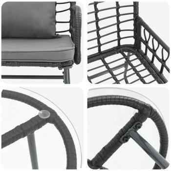 Garten Essgruppe 3 pcs Schwarz, Anthrazit 35 x 35 x 45 cm