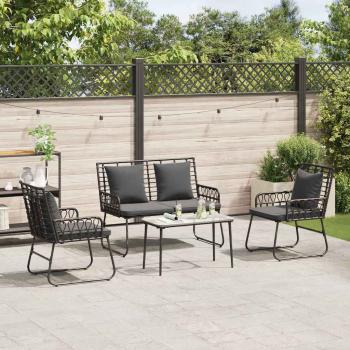 Garten Essgruppe 3 pcs Schwarz, Anthrazit 113 x 69 x 83 cm