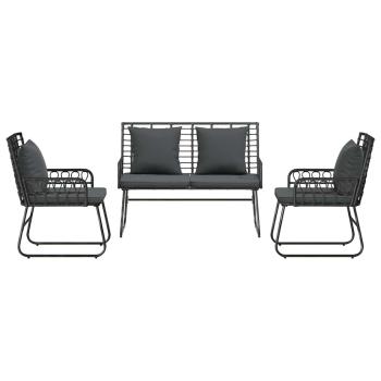 Garten Essgruppe 3 pcs Schwarz, Anthrazit 113 x 69 x 83 cm