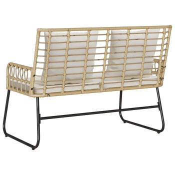 Gartenbank mit Kissen Schwarz, Anthrazit 113 x 69 x 83 cm