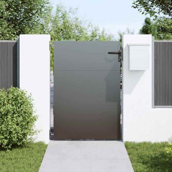 Gartentor Schwarz 105 x 125 cm Pulverbeschichteter Stahl