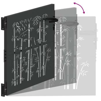 Gartentor Schwarz 105 x 100 cm Pulverbeschichteter Stahl