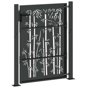 Gartentor Schwarz 105 x 125 cm Pulverbeschichteter Stahl