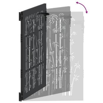 Gartentor Schwarz 105 x 125 cm Pulverbeschichteter Stahl