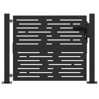 Gartentor Schwarz 105 x 100 cm Pulverbeschichteter Stahl