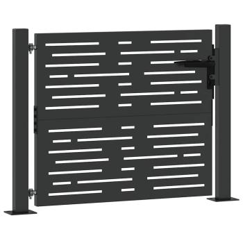 Gartentor Schwarz 105 x 100 cm Pulverbeschichteter Stahl