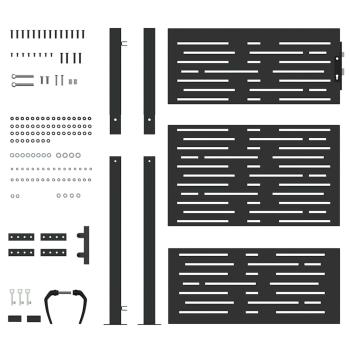 Gartentor Schwarz 105 x 125 cm Pulverbeschichteter Stahl