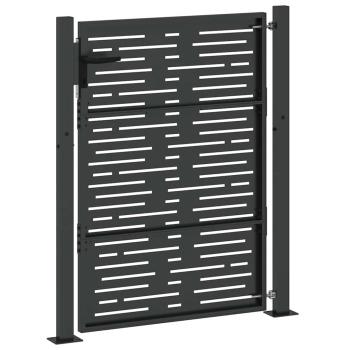 Gartentor Schwarz 105 x 150 cm Pulverbeschichteter Stahl