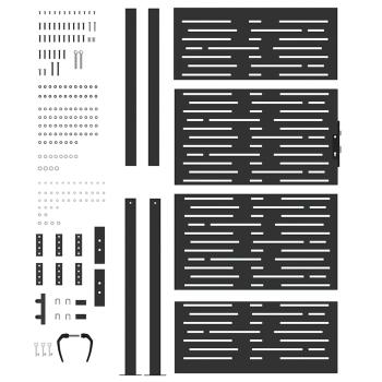 Gartentor Schwarz 105 x 200 cm Pulverbeschichteter Stahl