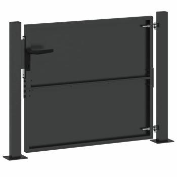 Gartentor Schwarz 105 x 100 cm Pulverbeschichteter Stahl