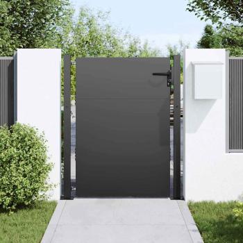 Gartentor Schwarz 105 x 125 cm Pulverbeschichteter Stahl