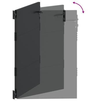 Gartentor Schwarz 105 x 125 cm Pulverbeschichteter Stahl