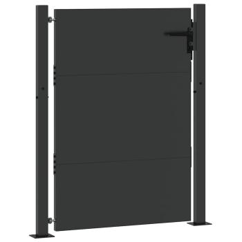 Gartentor Schwarz 105 x 150 cm Pulverbeschichteter Stahl