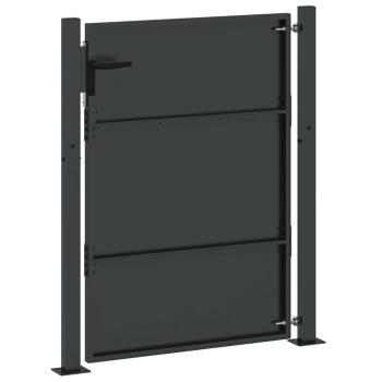 Gartentor Schwarz 105 x 150 cm Pulverbeschichteter Stahl
