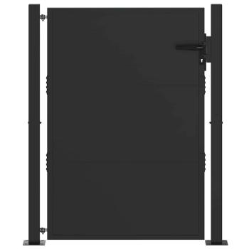 Gartentor Schwarz 100 x 125 cm Pulverbeschichteter Stahl