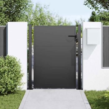 Gartentor Schwarz 100 x 125 cm Pulverbeschichteter Stahl