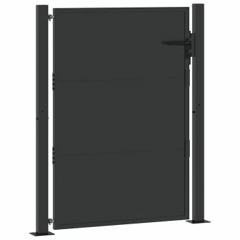 Gartentor Schwarz 100 x 125 cm Pulverbeschichteter Stahl