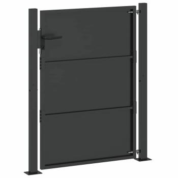 Gartentor Schwarz 100 x 125 cm Pulverbeschichteter Stahl