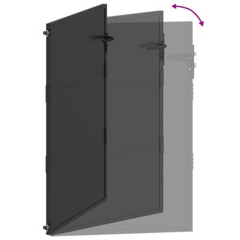 Gartentor Schwarz 100 x 125 cm Pulverbeschichteter Stahl