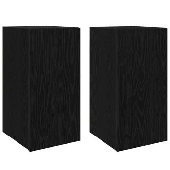TV Einheit mit Regal Sonstiges mit Speicher mit Tür 2 pcs Schwarze Eiche Holzwerkstoff