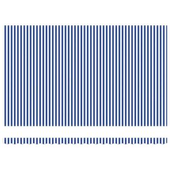 Einziehbare Markise Blau und weiß 4.5 x 3 m Stoff und Metall