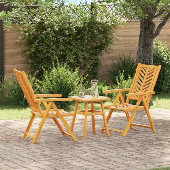 ARDEBO.de - Garten Bistro Set 3 pcs Braun Akazie Massivholz